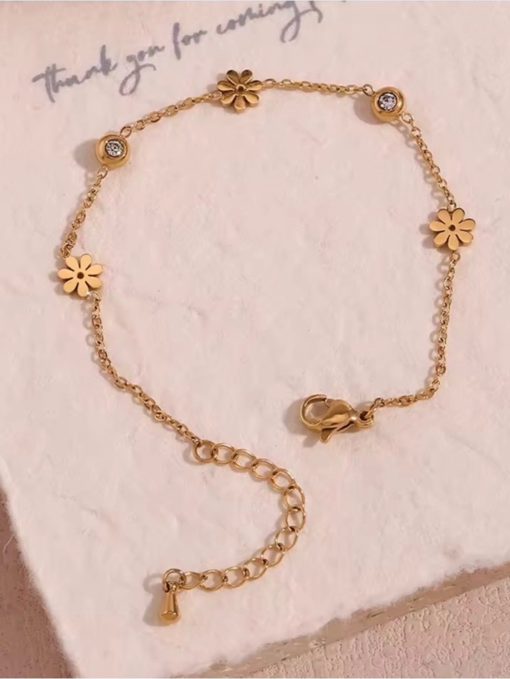 Double Sided Back and White
Flower Bracelet 18K Gold plated
Stainless Steel - Picture 3 of 6